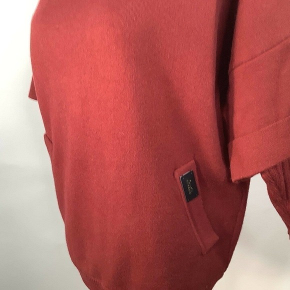 WOMENS Bocuse d'Or Sweater Tight Knit Burgundy Long Sleeve Fits M/L Pockets - Picture 4 of 10